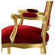 Fotel barokowy orzech włoski kolor złoty aksamit czerwony s7