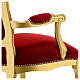 Fotel barokowy orzech włoski kolor złoty aksamit czerwony s9
