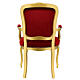 Armchair in walnut wood & gold painted, red velvet baroque style s10