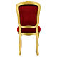 Chair in walnut wood & painted with gold spray paint, red velvet baroque style s10