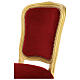 Silla de madera de nogal estilo barroco acabado pan de oro y terciopelo rojo s2