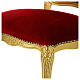 Silla de madera de nogal estilo barroco acabado pan de oro y terciopelo rojo s4