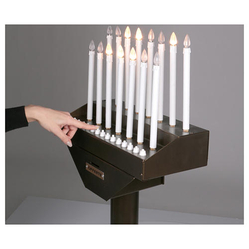 Electric votive offering with 15 candles, 12V lights and buttons 5