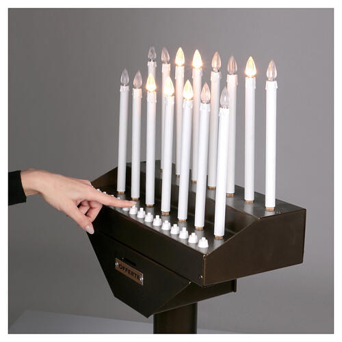 Electric votive offering with 15 candles, 12V lights and buttons 3