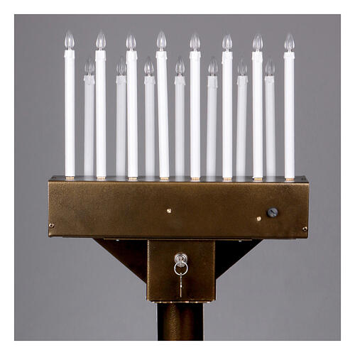 Electric votive offering with 15 candles, 12V lights and buttons 7