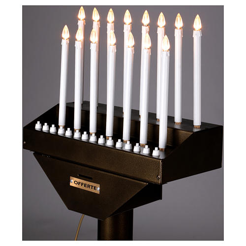 Porte-cierge électrique offrandes 15 bougies ampoules 12V boutons 4