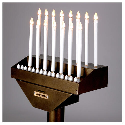 Porte-cierge électrique offrandes 15 bougies ampoules 12V boutons 5