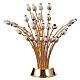 Blume-Opferlichtständer 31 Kerzen Messing 24Kt Goldbad s8