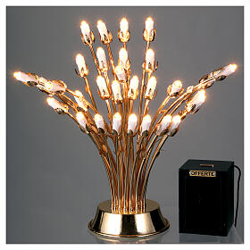 Lampadário eléctrico 31 velas latão ouro 24K