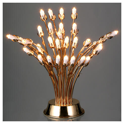 Lampadário eléctrico 31 velas latão ouro 24K 4