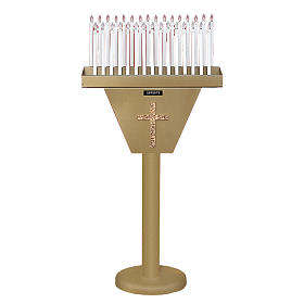 Ambons, prie-dieu, compléments d'ameublement: Porte-cierge électronique 31 bougies avec coffre blindé et boutons Ambons, prie-dieu, compléments d'ameublement: Porte-cierge électronique 31 bougies avec coffre blindé et boutons