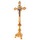 Altar crucifix 75 cm in golden brass s5