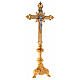Altar crucifix in gold-plated brass 29.5 inches s1