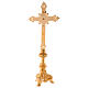 Altar crucifix in gold-plated brass 29.5 inches s7