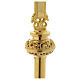 Altar crucifix 105 cm in golden brass s4