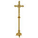 Altar crucifix 105 cm in golden brass s5