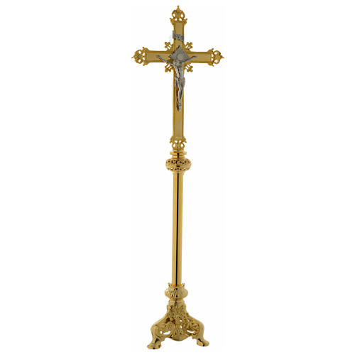 Crucifijo de Altar 105 cm latón dorado 1