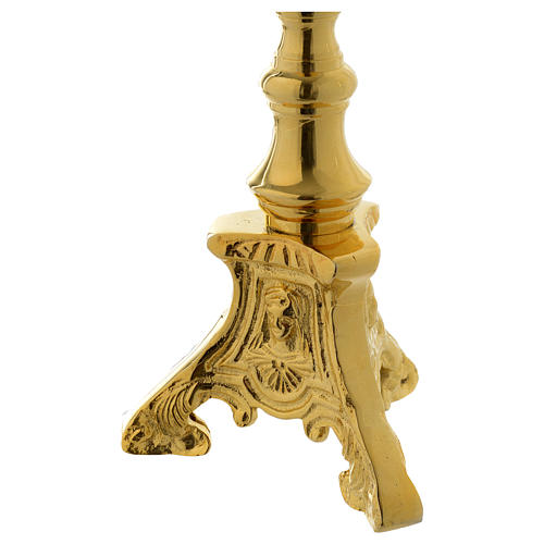 Altar crucifix 78 cm in golden brass 3