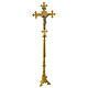 Altar crucifix 78 cm in golden brass s1