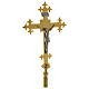 Altar crucifix 78 cm in golden brass s2