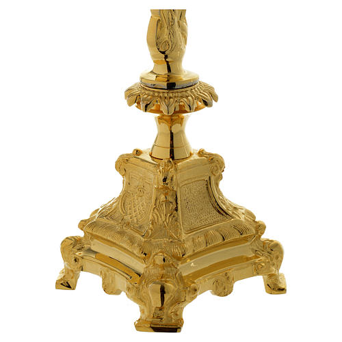 Altar crucifix 40 cm in golden brass 3