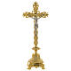 Altar crucifix 40 cm in golden brass s1