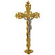 Altar crucifix 40 cm in golden brass s2