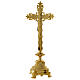 Altar crucifix 40 cm in golden brass s4