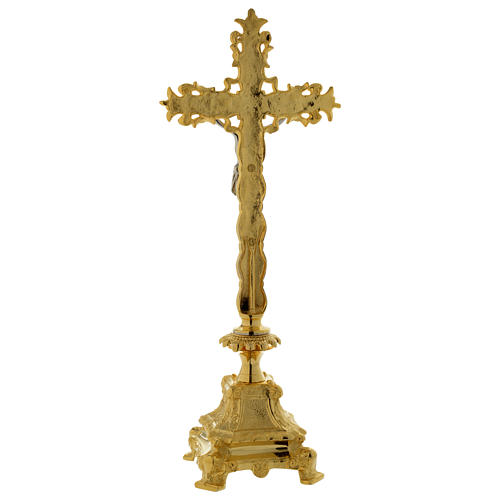 Altar crucifix in gold-plated brass 16 inches 4