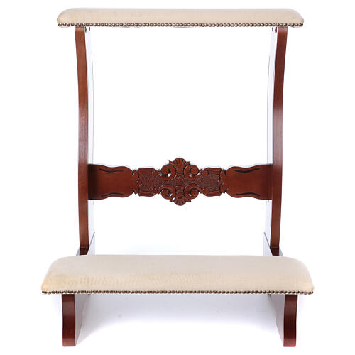 Kneeling stool for best men and maids of honour in hickory ivory velvet 1