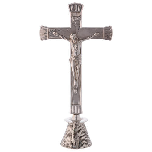 Croce da altare ottone argentato 24 cm 1