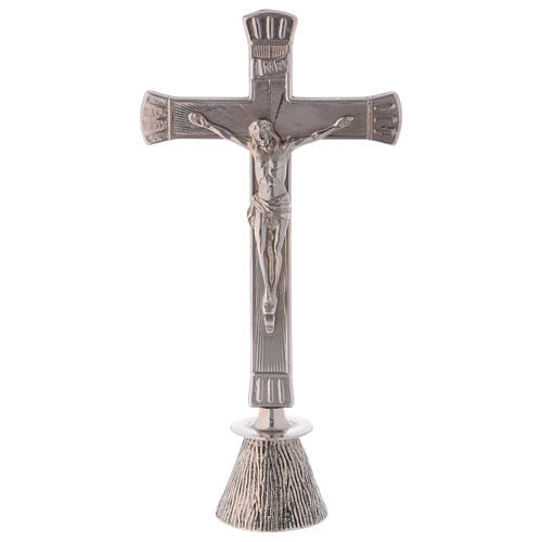 Cruz de altar latão prateado 24 cm 1