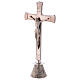 Cruz de altar latão prateado 24 cm s3