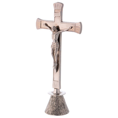 Silver-plated altar cross of brass 9 1/2 in 3