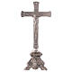 Croce da altare ottone argentato base anticata s1
