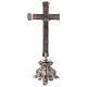 Croce da altare ottone argentato base anticata s4