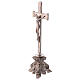 Silver-plated brass altar cross with antique base s3