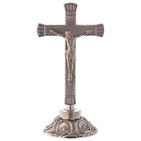STOCK Altarkruzifix Messing versilbert, 24 cm