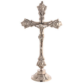 STOCK Altar crucifix of silver-plated brass 9 in