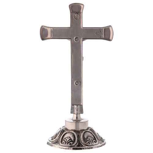 STOCK Altar crucifix of silver-plated brass 9 in 3