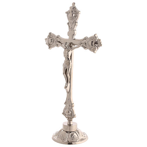 STOCK Altar crucifix of silver-plated brass 9 in 3