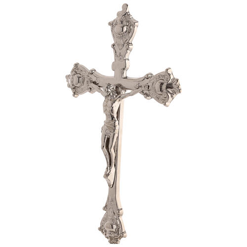 STOCK Altar crucifix of silver-plated brass 9 in 4