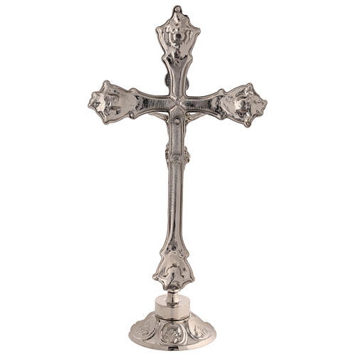 STOCK Altar crucifix of silver-plated brass 9 in 6