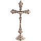 STOCK Altar crucifix of silver-plated brass 9 in s1