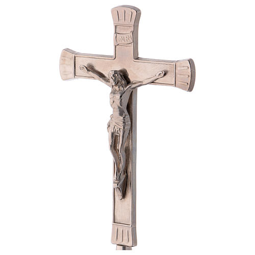 STOCK Crucifix d'autel 24 cm laiton argenté 2