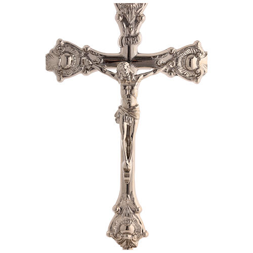 STOCK Crucifix d'autel 24 cm laiton argenté 2