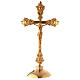 Crucifijo de misa de latón dorado lúcido 38 cm s1