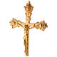 Crucifix d'autel en laiton doré brillant 38 cm s2