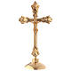 Crucifix d'autel en laiton doré brillant 38 cm s3