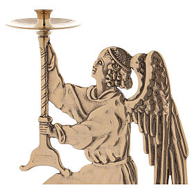 Altar candle-holder with angel in brass